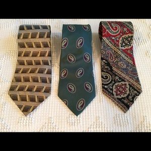 Lot of 3, Vintage, Stafford, Silk Neckties